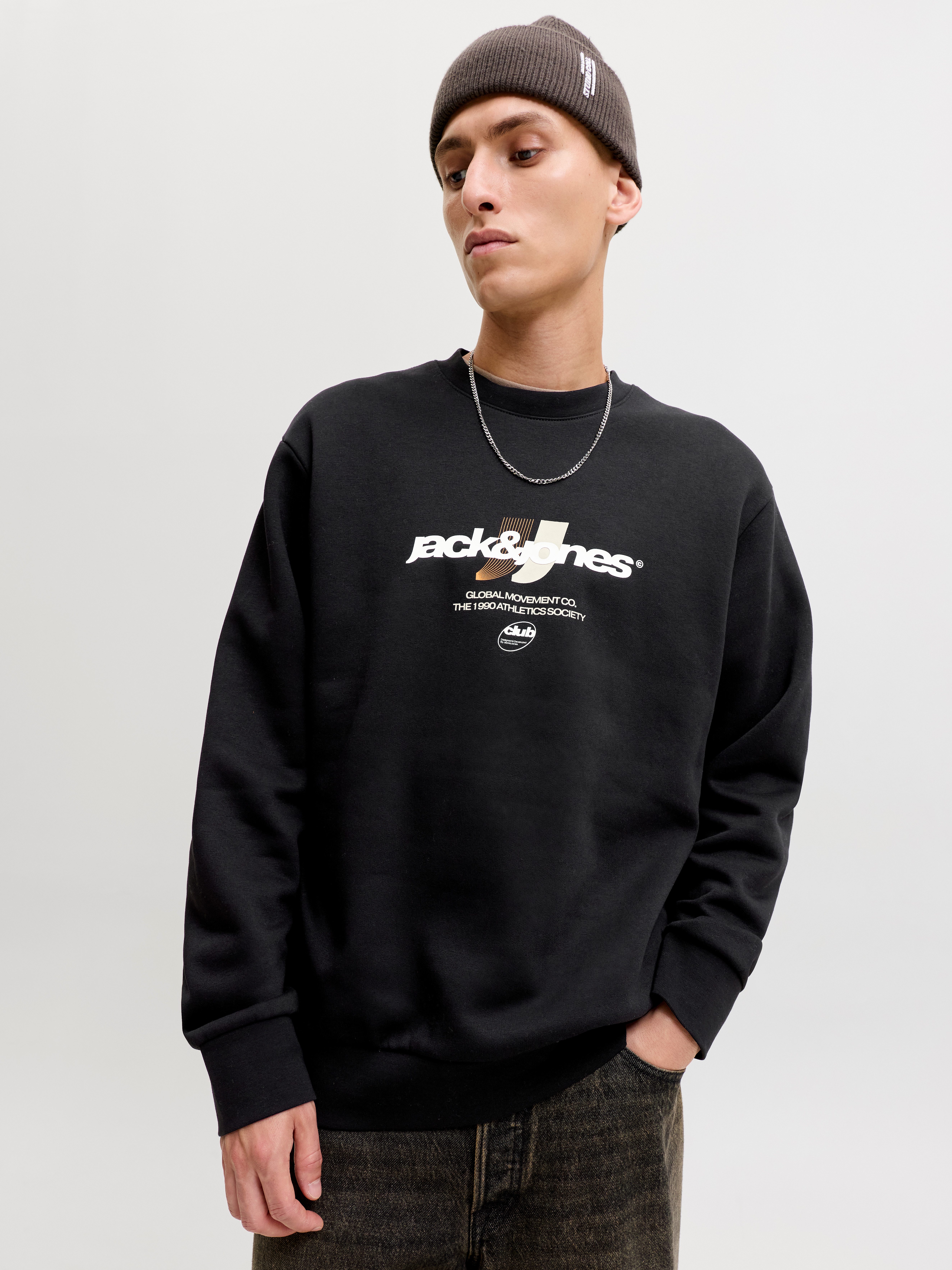 Jack & Jones Sweatshirt JCOCLUB BRANDING SWEAT CREW NECK Baumwollmischung, regular fit