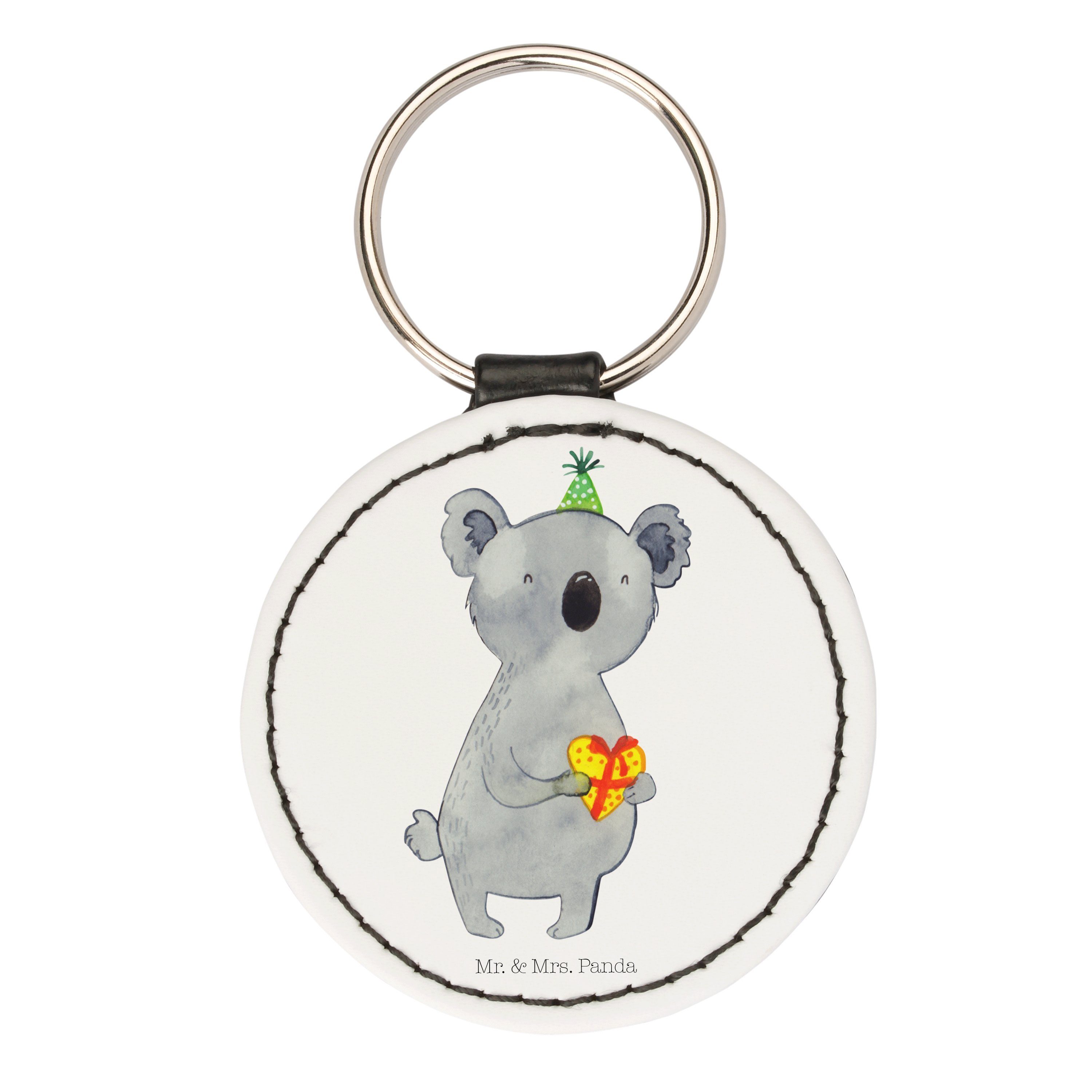 Mrs. Sch Party, - Geschenk - Schlüsselanhänger Mr. Koalabär, (1-tlg) Panda & Koala Weiß Geburtstag, Schutzengel,