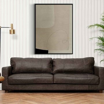 DOTCOMCANVAS® Leinwandbild Thinking, Leinwandbild beige braun moderne abstrakte Kunst Druck Wandbild