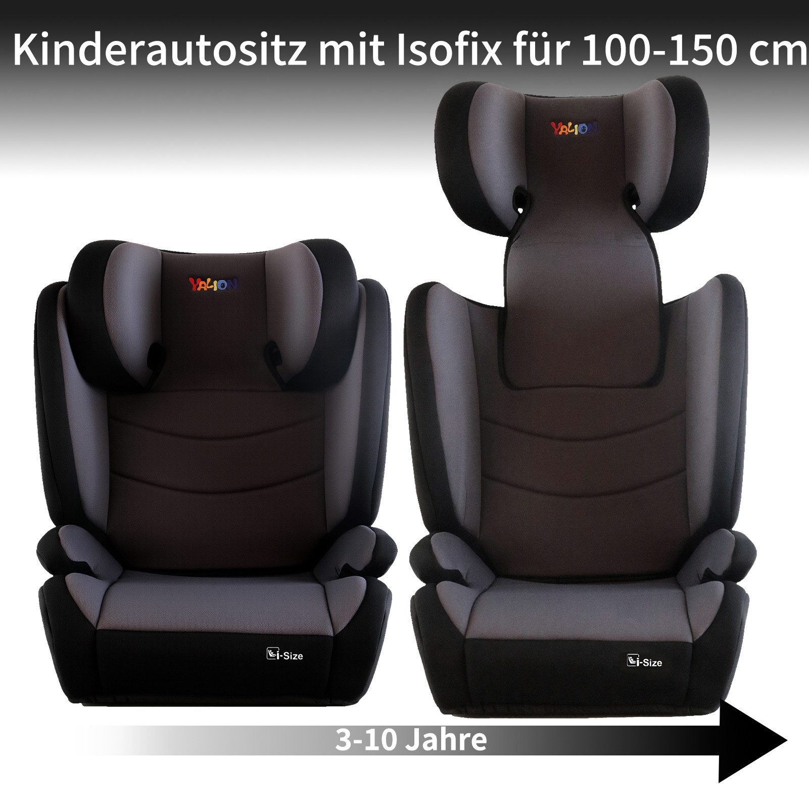 Yalion Autokindersitz Kinder Kinderautositz ISOFIX, i-Size Kindersitzerhöhung ECE R129, ab: 3 Jahre, bis: 10 Jahre, (1 pcs)