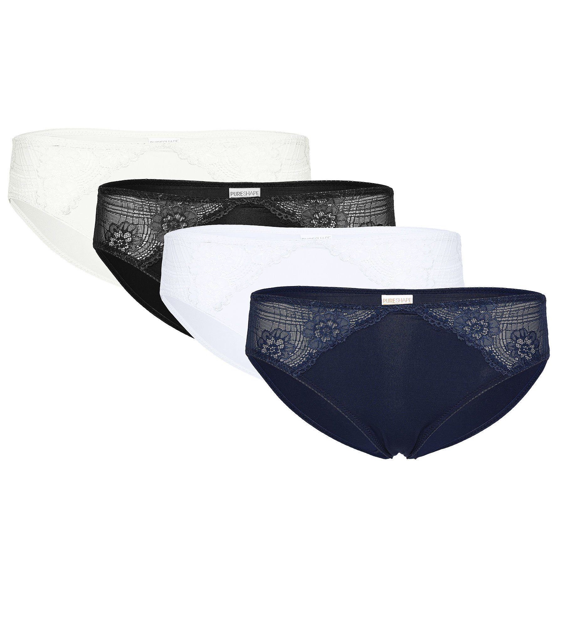 Pure Shape Slip Unterwäsche elastisch (Packung, 4-teilig) mit hochwertiger Spitze