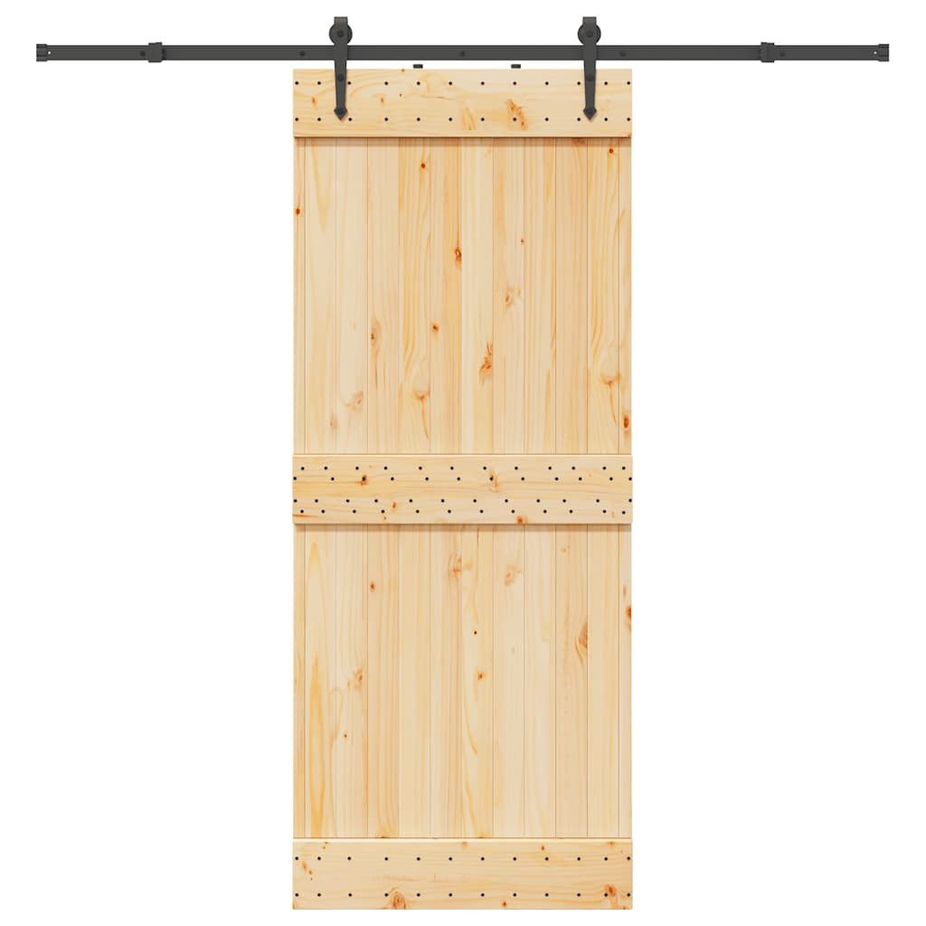 vidaXL Schiebetür Schiebetür mit Beschlag 85x210 cm Massivholz Kiefer (1-St)