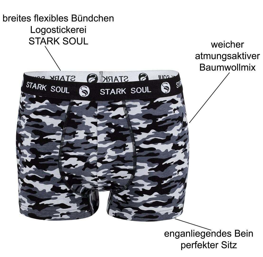 Stark Soul® Boxershorts 3'er Pack, Camouflage (3-St) in angenehmer Baumwollqualität