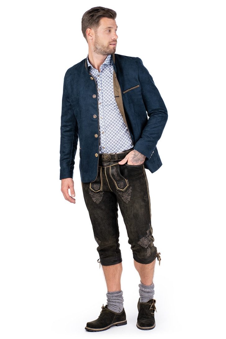 Hatico Trachtenhemd Trachtenhemd - NORMAN - weiß/mittelblau
