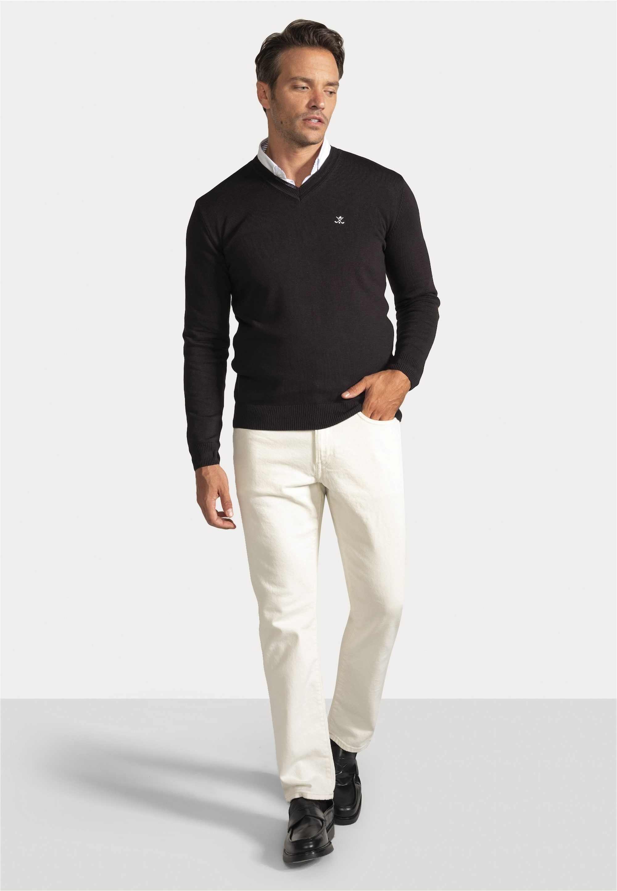 SIR RAYMOND TAILOR Strickpullover Los Angeles (1-tlg) mit klassischem V-Aus günstig online kaufen