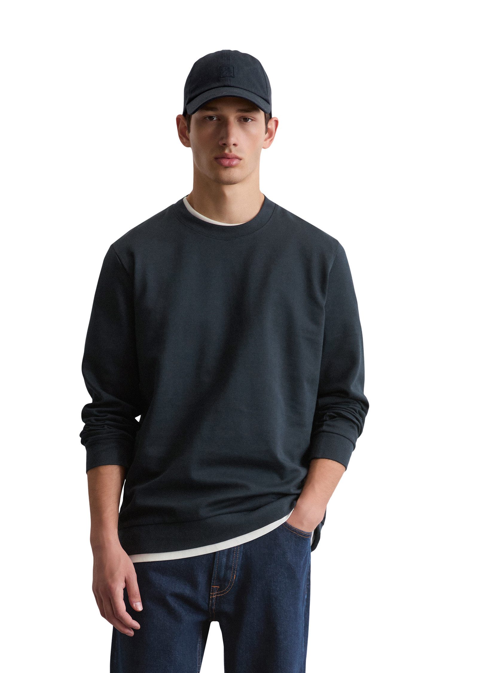 Marc O'Polo Sweatshirt aus elastischem Bio-Baumwoll-Mix günstig online kaufen