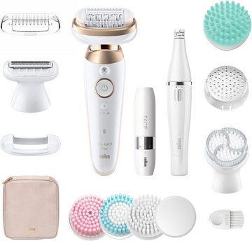 Braun Epilierer Silk-épil Flex SkinSpa 9 9-681, All-In-One Set, FaceSpa-Epilierer & Mini-Rasierer für das Gesicht