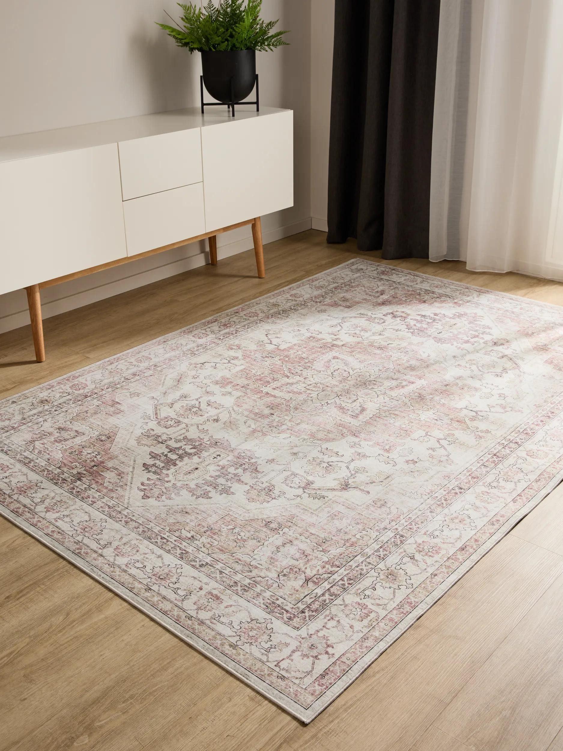 benuta Teppich George, rechteckig, Höhe: 5 mm, Vintage-Look, Kurzflor, Teppich Wohnzimmer, Schlafzimmer, Waschbar