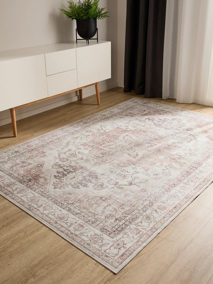 benuta Teppich George, rechteckig, Höhe: 5 mm, Vintage-Look, Kurzflor, Teppich Wohnzimmer, Schlafzimmer, Waschbar