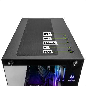 Megaport Gaming-PC (AMD Ryzen 7 5800X 5800X, GeForce RTX 3060, 32 GB RAM, 1000 GB SSD, Wasserkühlung, Windows 11, WLAN)