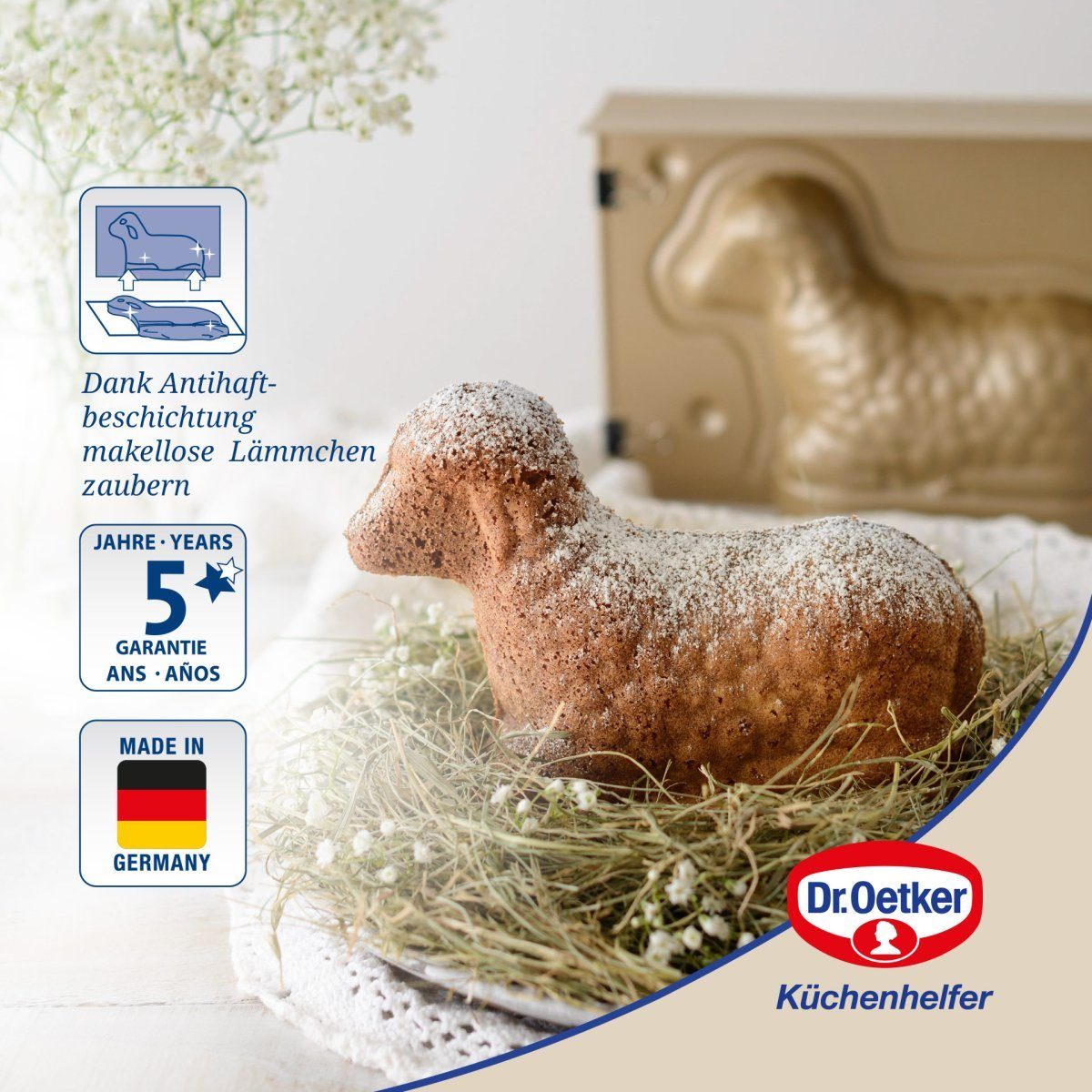 Dr. Oetker Backform Goldiges Ostern