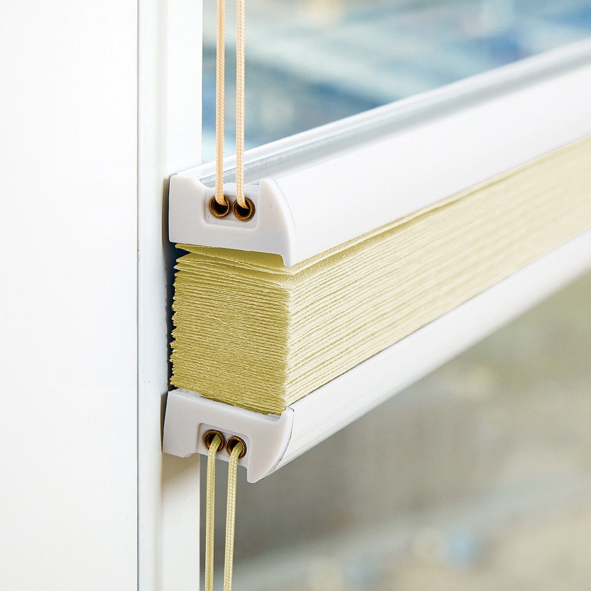 Vkele Plissee Ohne Bohren Klemmfix, Easyfix verspannt Faltrollo mit Klemmträger, Klemmträger, Sonnenschutz und Sichtschutz, Jalousie für Fenster & Tür