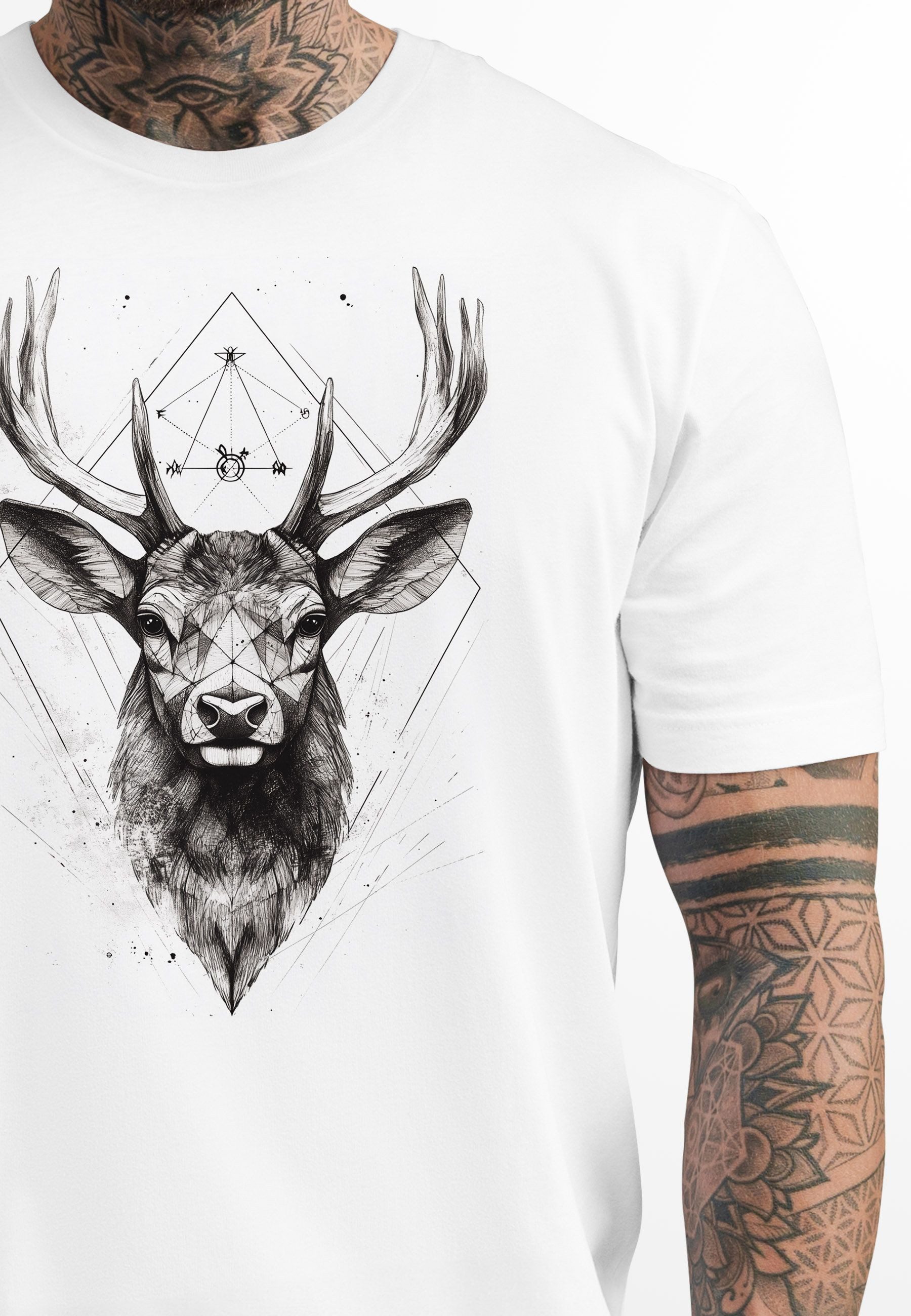 Neverless Print-Shirt Herren T-Shirt Hirsch Trachtenshirt Tiermotiv WildTie günstig online kaufen