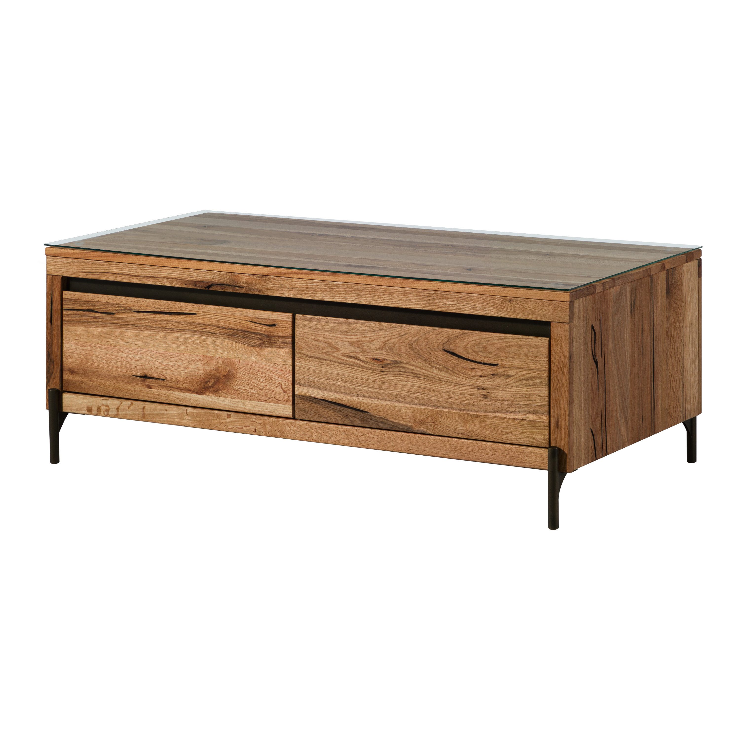 Massivmoebel24 Couchtisch MONTREUXWildeiche / ZerreicheMassivholznatur (Massivholz teilmontiert 51 kg MONTREUX #120), Wildeiche / Zerreiche 120x63 cm natur geölt