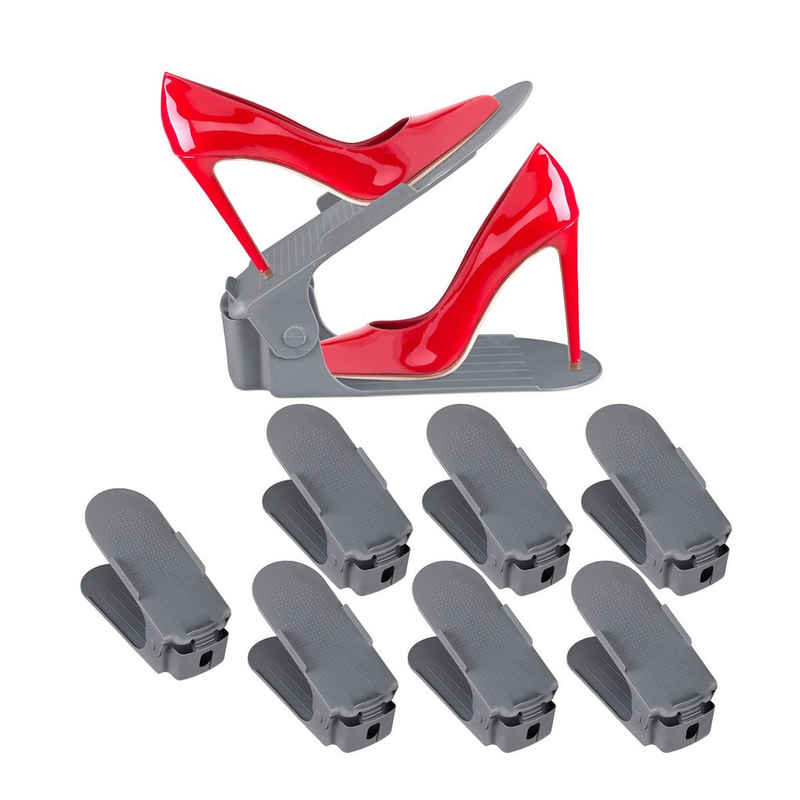 relaxdays Schuhstapler Schuhstapler 8er Set, Dunkelgrau