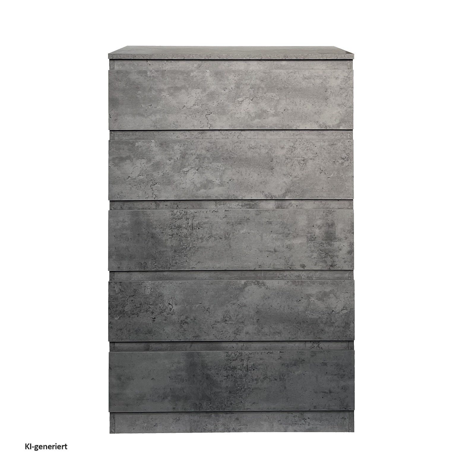 HTI-Living Kommode Kommode mit 5 grifflosen Schubladen Thekla Beton (Stück, 1 St., 1 Kommode), Sideboard – Bild 4 von 4