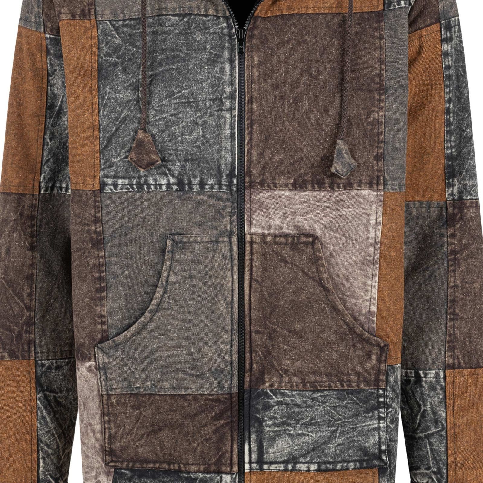 KUNST UND MAGIE Kapuzenfleecejacke Patchwork Jacke günstig online kaufen