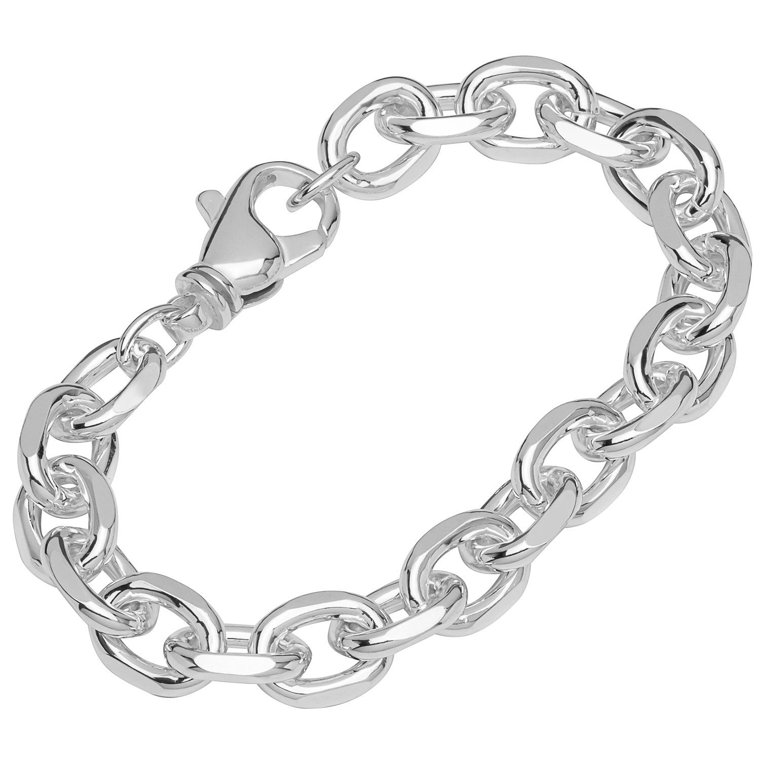NKlaus Silberarmband Armband 925 Sterling Silber 19cm Ankerkette 4 fach (1 Stück), Made in Germany