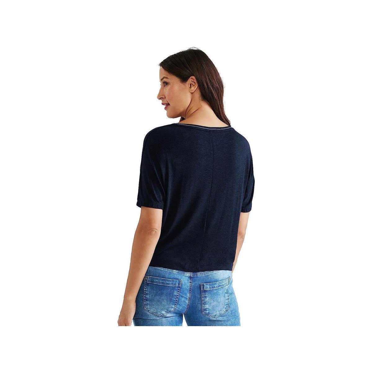 Rundhalsshirt ONE deep 11238 STREET (1-tlg) blue dunkel-blau