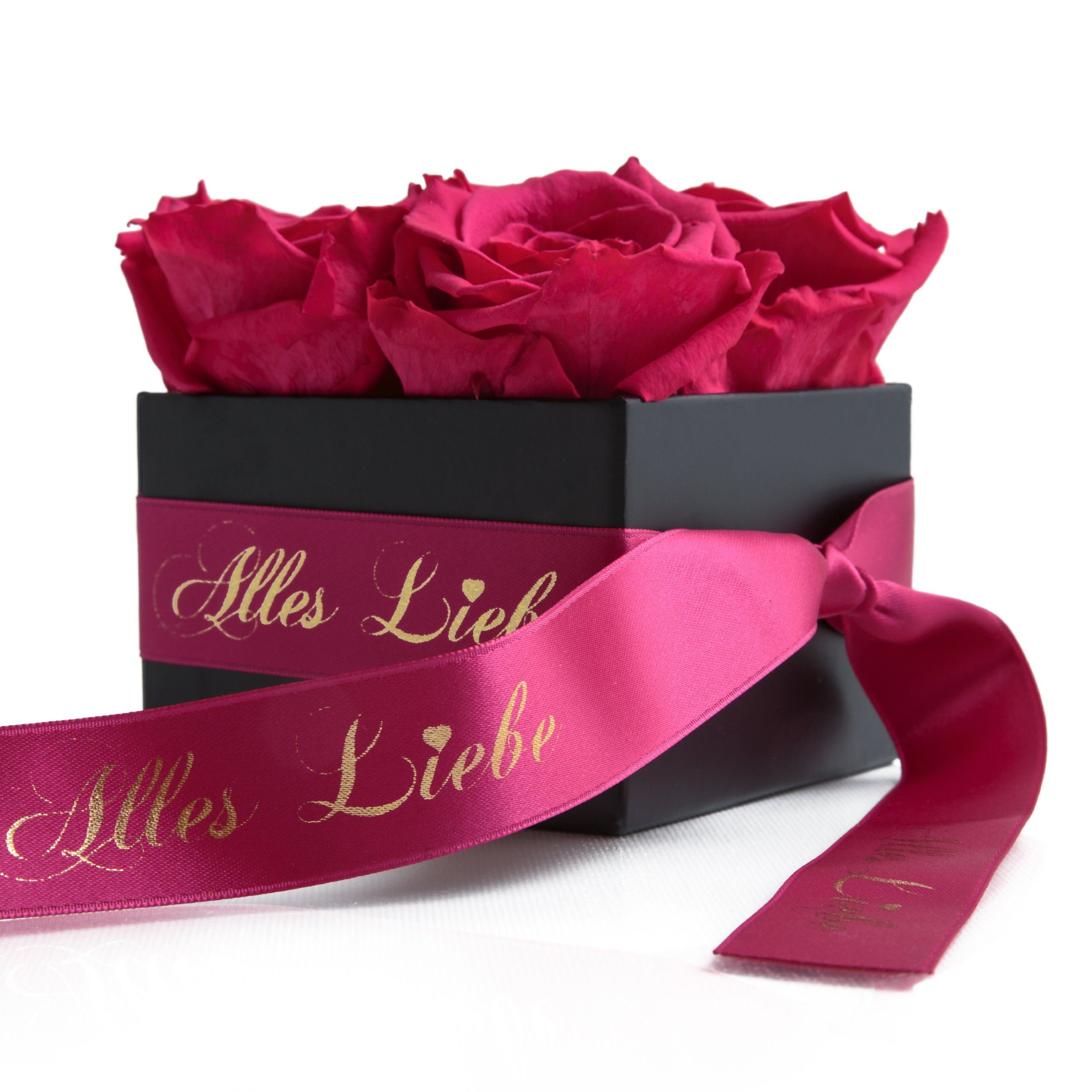 Kunstblumenstrauß Alles Liebe Rosenbox Infinity Rosen günstig online kaufen