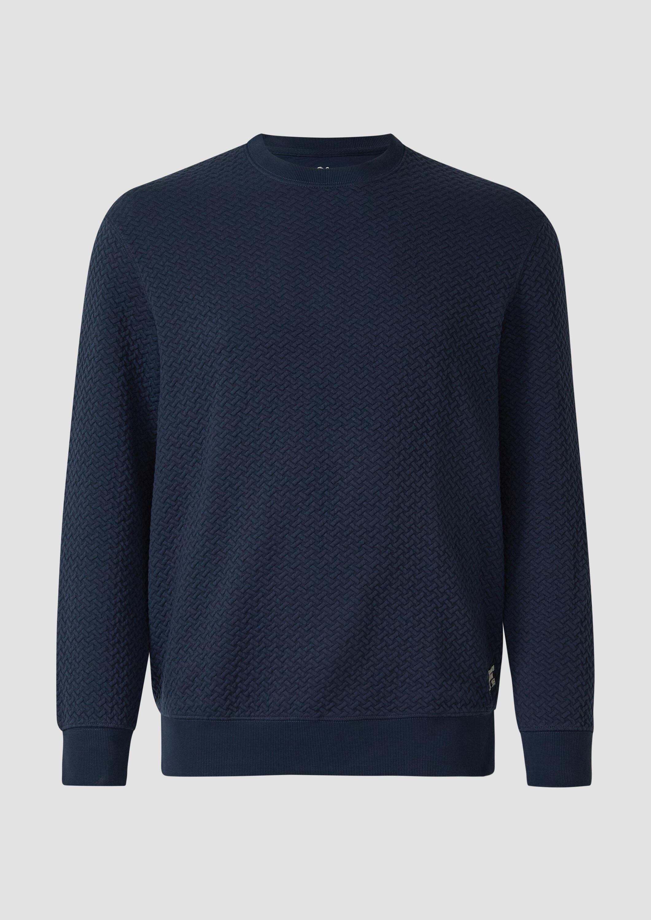 s.Oliver Sweatshirt Sweatshirt Strukturiertes Sweatshirt mit Crew Neck