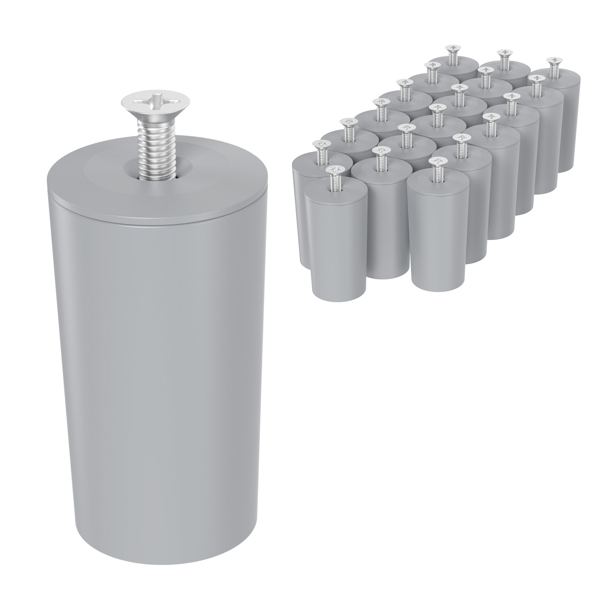 ECENCE Rollladen-Anschlagstopper 20er Set Anschlag-Puffer Grau Stopper für 40mm, 20-St.