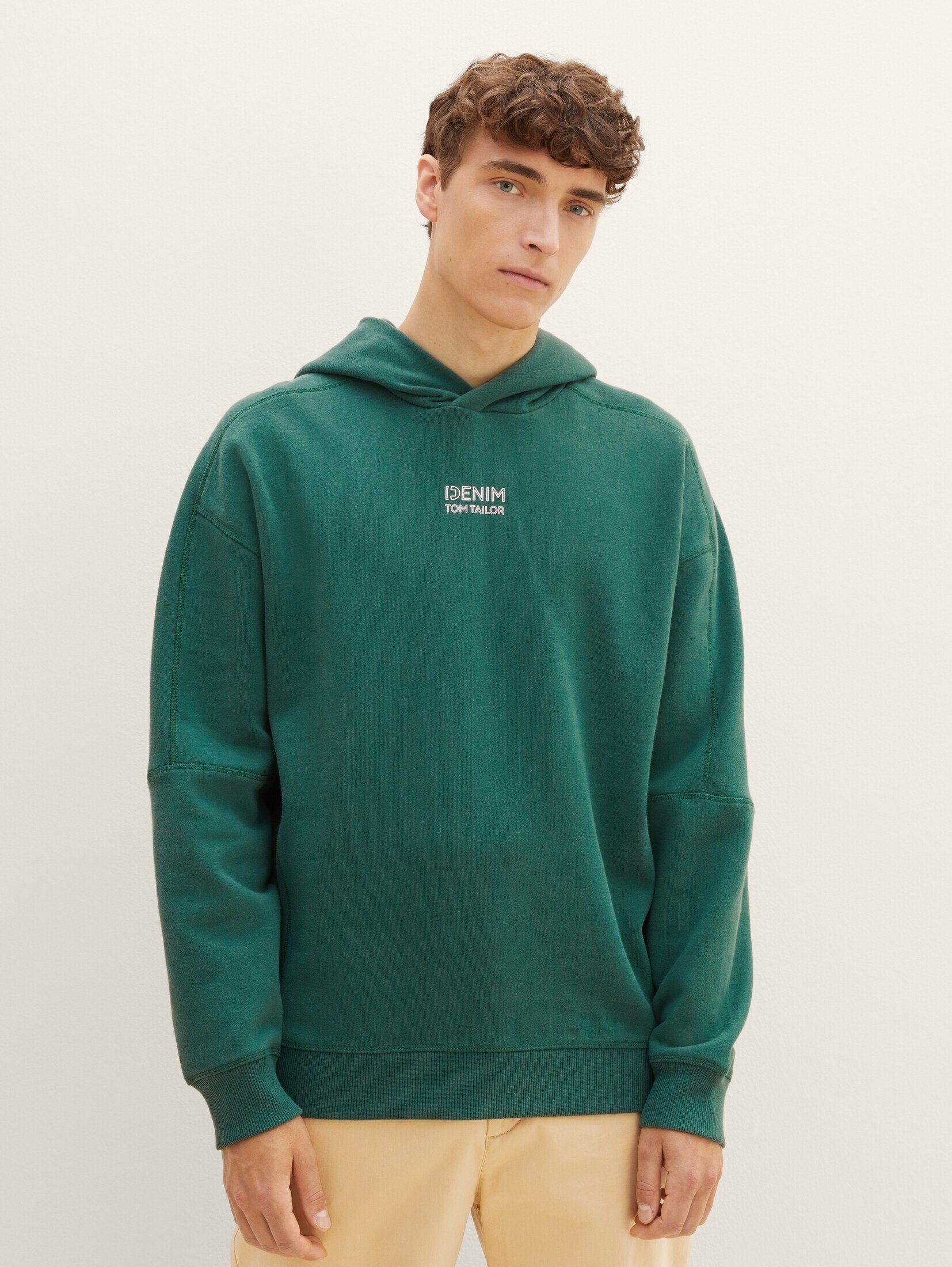 Hoodie Denim TAILOR Hoodie TOM Hunter Relaxed Green