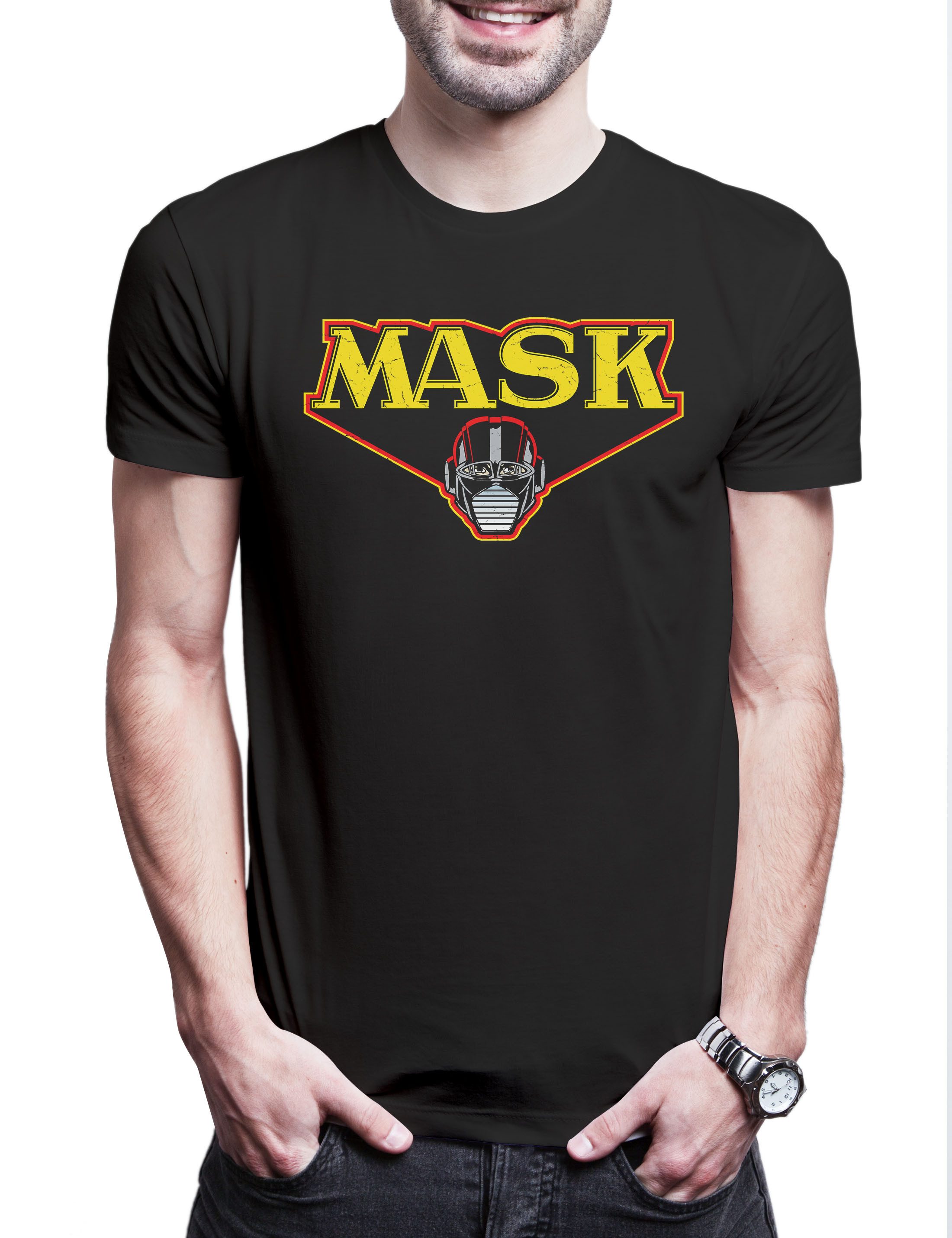 Print-Shirt MASK Retro Logo Herren T-Shirt Venom Kult TV Cartoon Retro 80s Kult