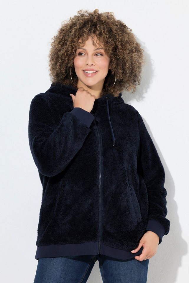 Ulla Popken Langjacke »bis 64, Sweatjacke lange Form & Krempel Ärmel Ulla Popken Langjacke »bis 64, Sweatjacke lange Form & Krempel Ärmel
