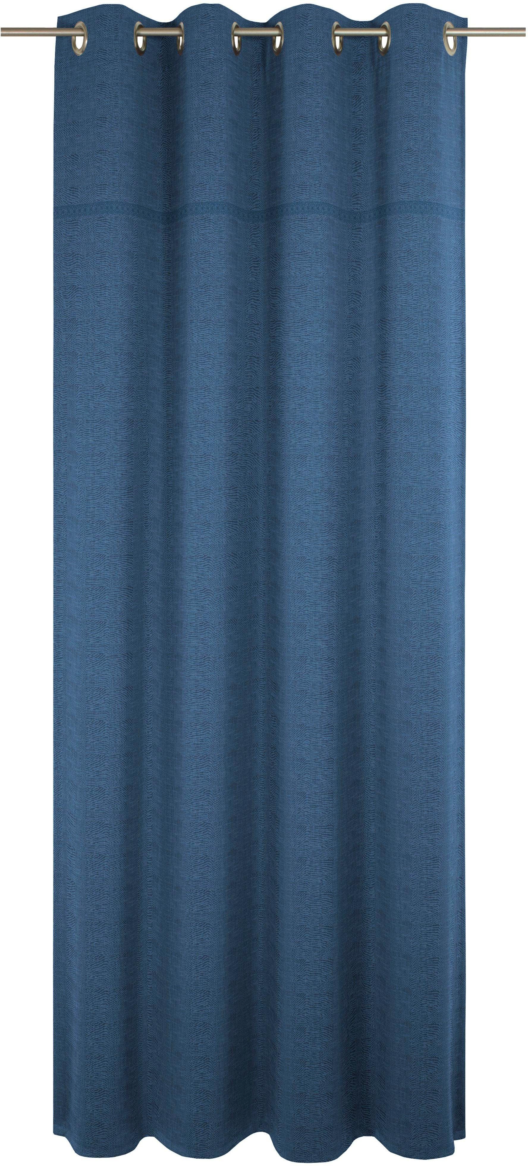 St), (1 blau Wiessee, Ösen Vorhang blickdicht, Jacquard Wirth,
