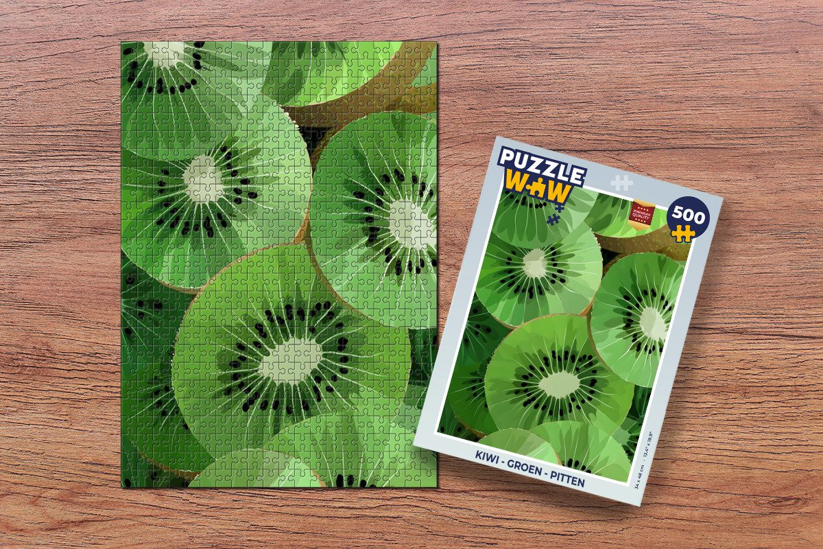 MuchoWow Puzzle Kiwi - Grün - Kerne, 500 Puzzleteile, Foto-Puzzle, Bilderrätsel, Puzzlespiele, Spielzeug