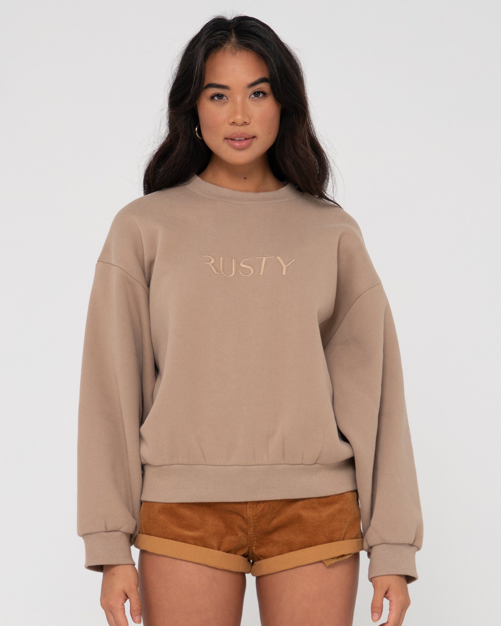 Rusty Sweatshirt SIGNATURE OVERSIZE CREW FLEECE