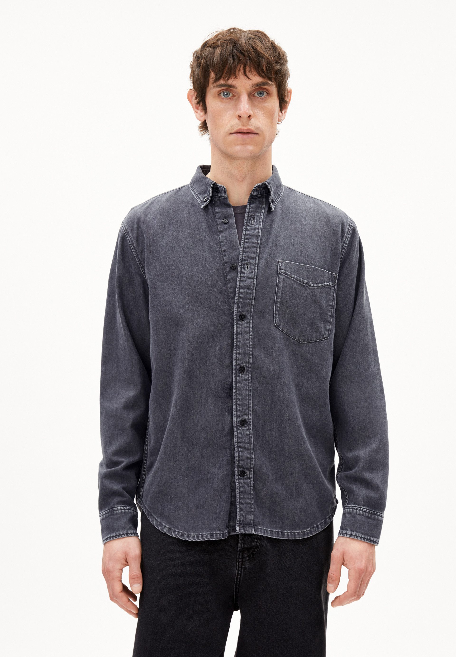 Armedangels Langarmhemd GAVRAA Hemd aus Bio-Baumwoll Mix (1-tlg., Relaxed Fit) Relaxed Fit