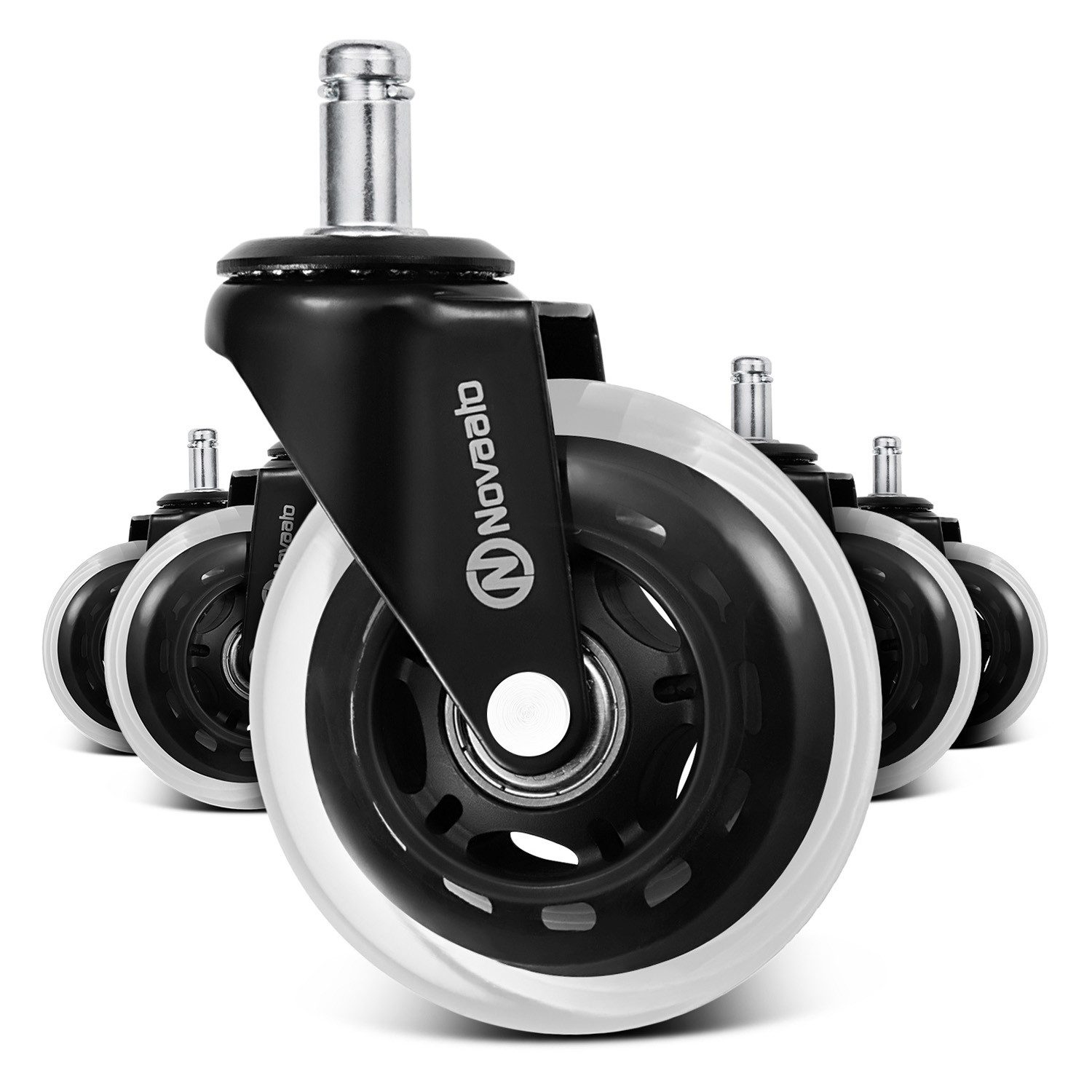 ONECONCEPT Stuhlrolle Bürostuhlrollen 5 Rollen 11 x 22 mm 360° drehbar austauschbar, (2-St)