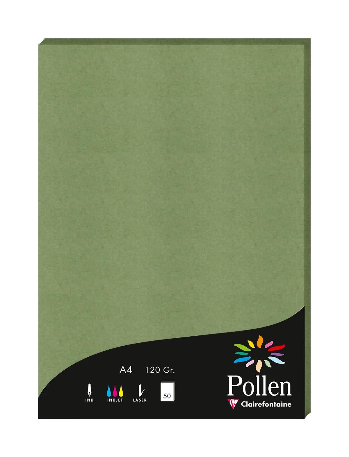 CLAIREFONTAINE Briefumschlag 10x Packung mit 50 Blatt Pollen A4 210x297 120g/m2 - Salbeigrün, 4271C