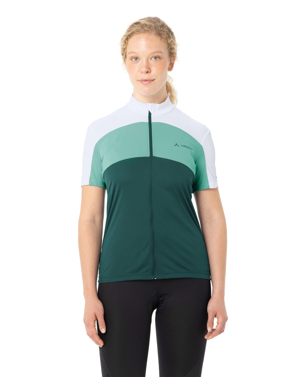 VAUDE Radtrikot WOMEN'S MATERA FZ TRICOT für Radsport, mit zwei Rückentaschen, mit Stehkragen, atmungsaktiv