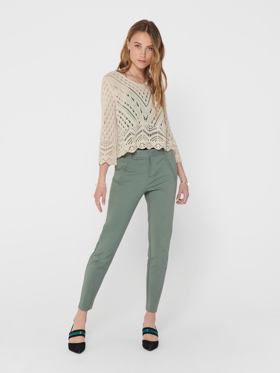 JDY Strickpullover JDYNEW SUN 3/4 CROPPED PULLOVER KNT NOOS