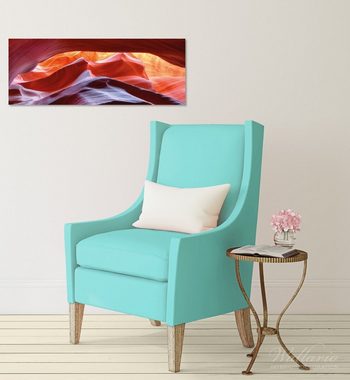 Wallario Glasbild, Antelop Canyon USA Kalksandsteingebirge in leuchtenden Farben, in verschiedenen Ausführungen