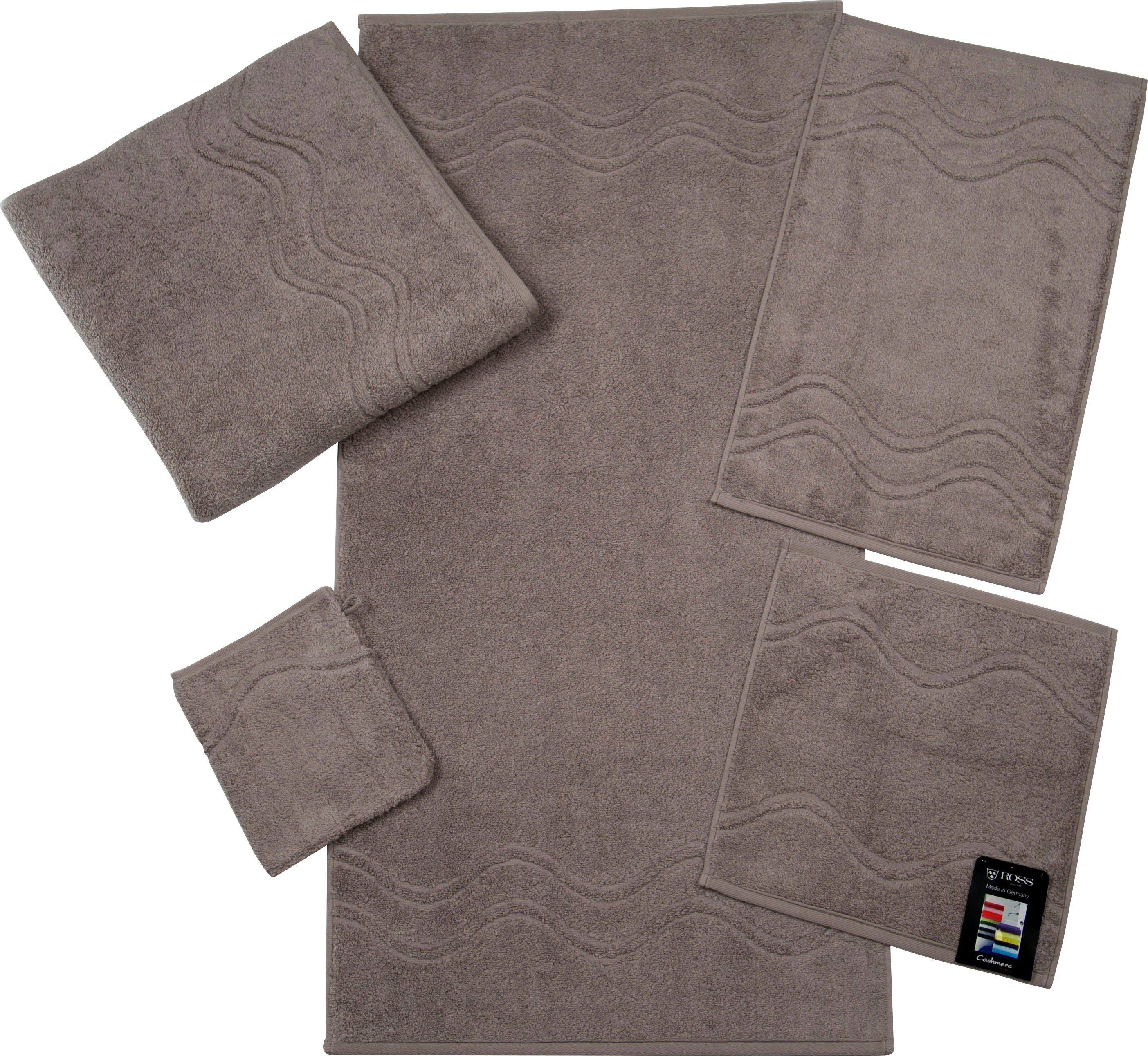 ROSS Gästehandtuch Cashmere feeling, Frottier (6-St), mit Wellen-Bordüre flanell