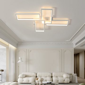 Vicbuy Deckenleuchte LED Deckenleuchten, Stufenlos Dimmbare Deckenlampe, 4 Rechtecke, 90*65cm