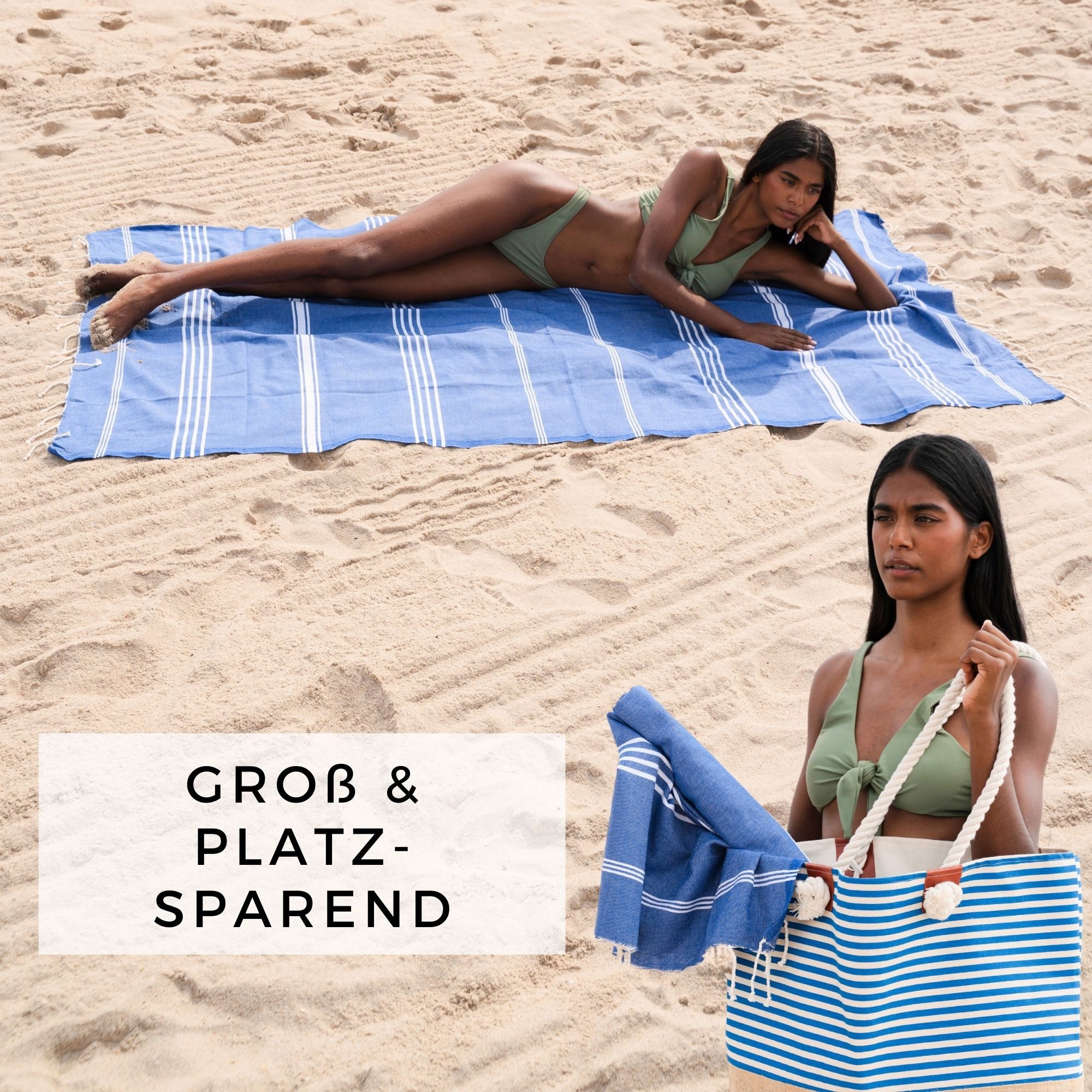 furora HOLIDAY Saunatuch Strandtuch Hamamtuch: groß 100x200 cm Saunatuch, S günstig online kaufen