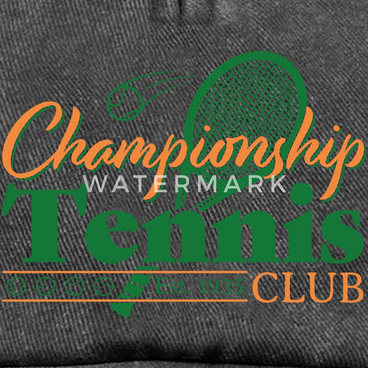 Spreadshirt Baseball Cap Championship Tennis Club Retro Print Geschenk Vintage Cap (1-St)