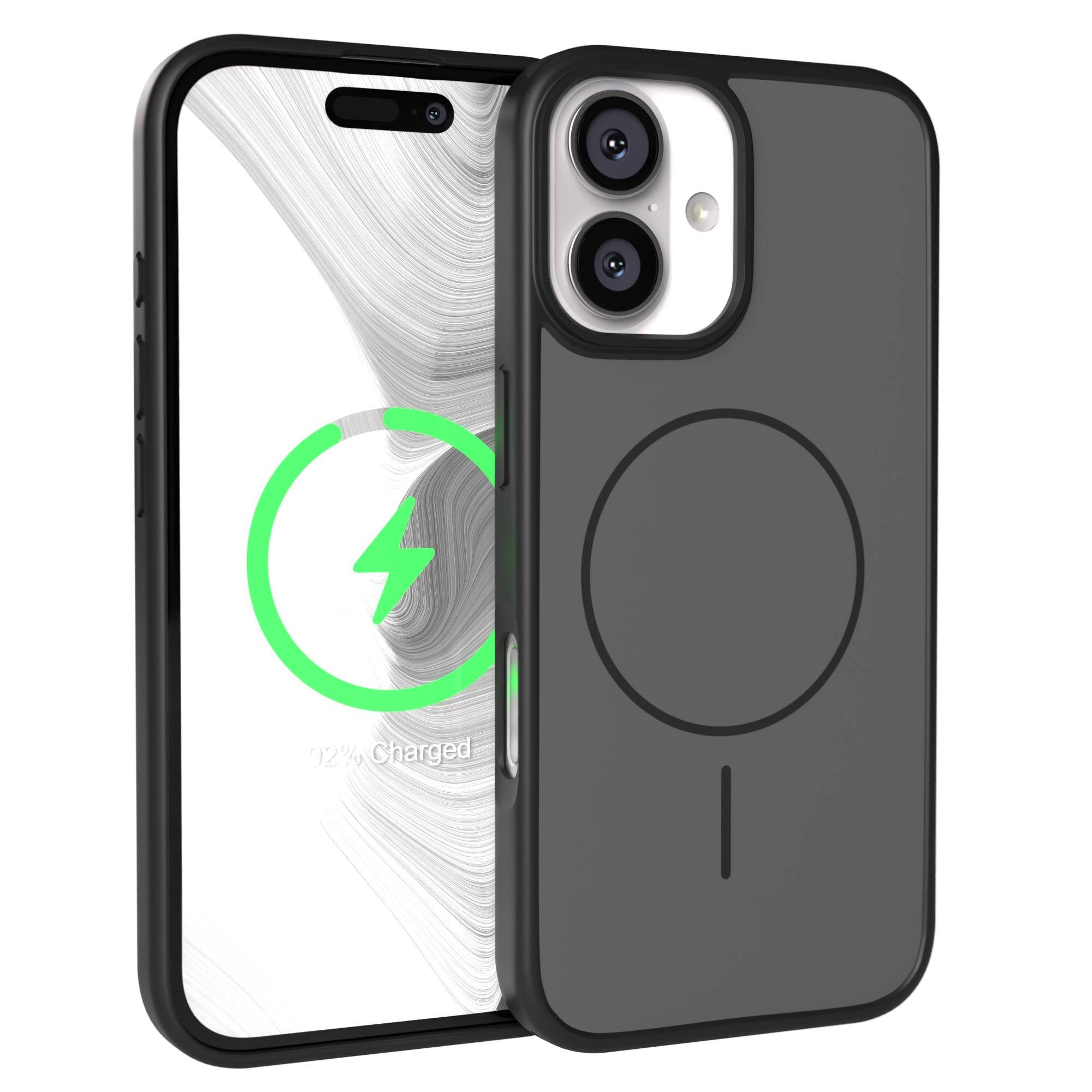 EAZY CASE Handyhülle Slim Outdoor MagSafe Case für Apple iPhone 16 6,1 Zoll, Dünne Outdoor Hülle mit MagSafe & starkem Schutz in Schwarz