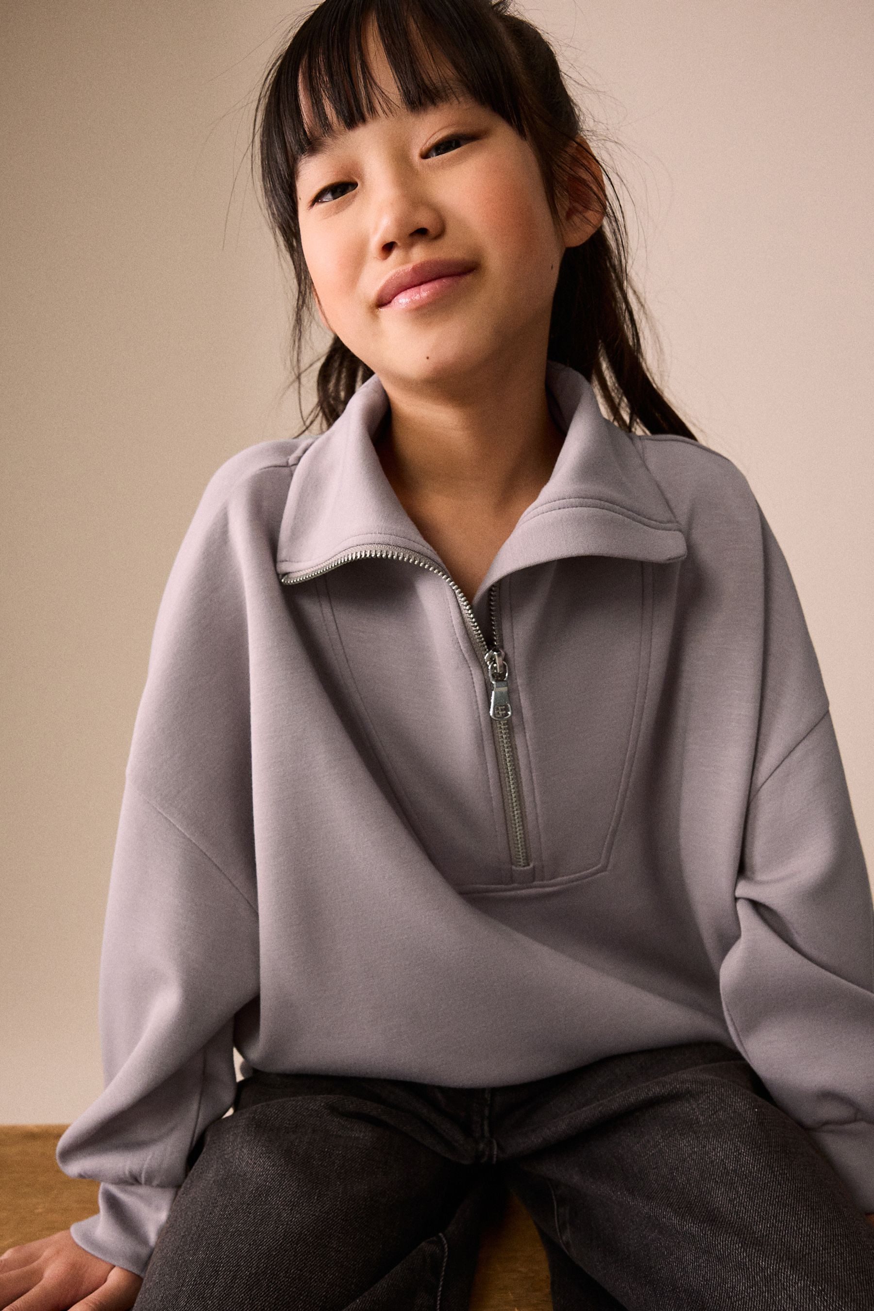 Next Sweater Sweatshirt mit halblangem Reißverschluss (1-tlg) – Bild 4 von 5
