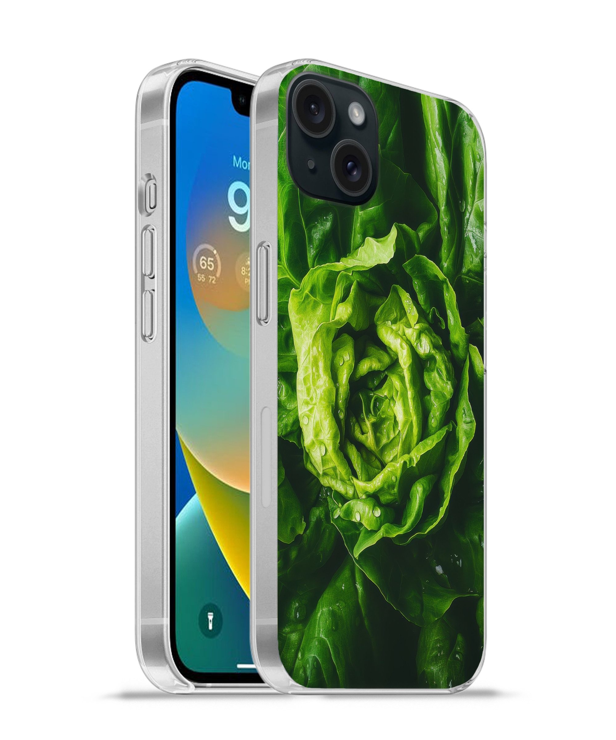 MuchoWow Handyhülle für Apple iPhone 15 Plus Gemüse - Kopfsalat - Grün, Smartphone-Bumper, Print, Handy Schutzhülle Dünn