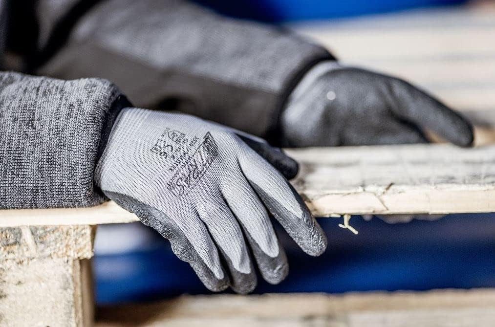 Nitras Arbeitshandschuhe 3520 Nylotex Nylon Latexhandschuhe Arbeitshandschuhe Latex (Packung, 12-St., VPE= 12 Paar, Gr 7-12) Atmungsaktiv/ extrem Grip