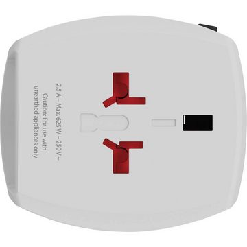 SKROSS 2-Pol Weltreiseadapter mit 1 x USB und 1 x USB C Reiseadapter