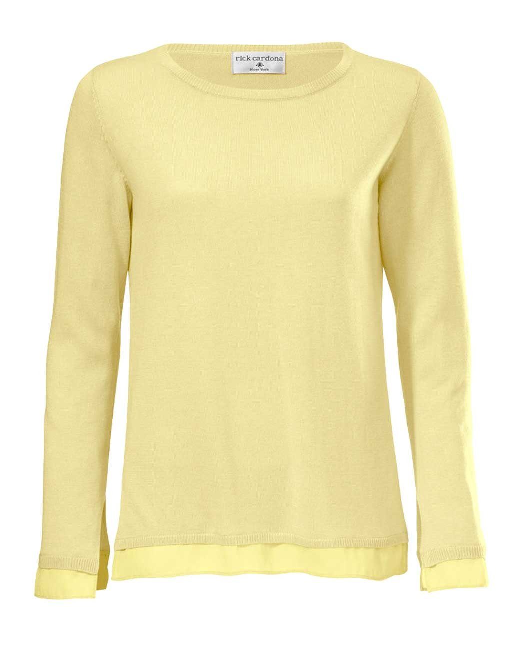 Rick by rick cardona Troyer RICK CARDONA Damen Designer-Pullover m. Chiffon, lemon