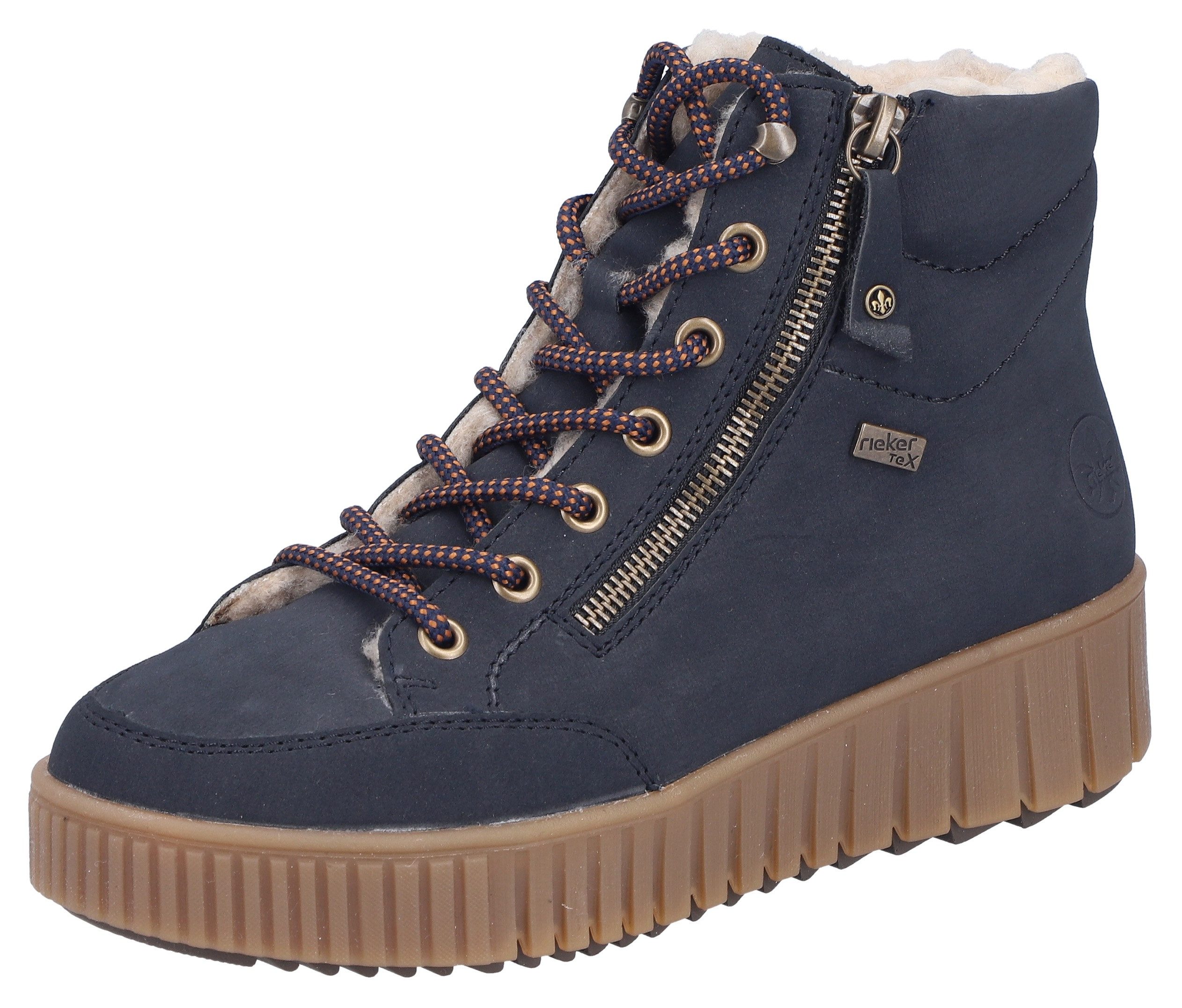 Rieker Winterboots Plateaustiefelette, Schnürboots mit Warmfutter und TEX-A günstig online kaufen