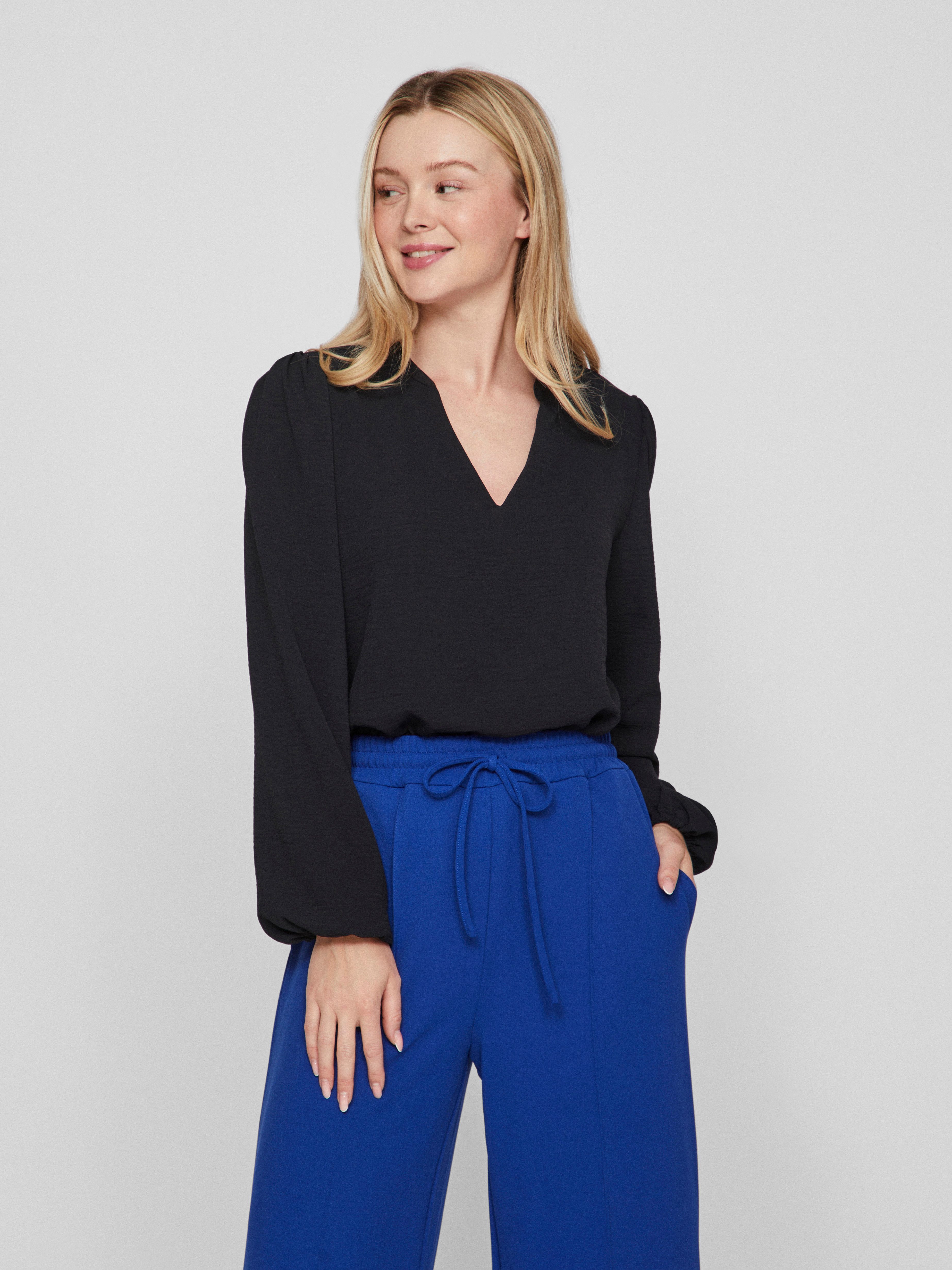 Blusenshirt VIRELLA V-NECK L/S TOP - NOOS
